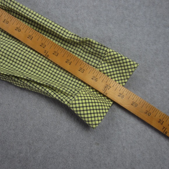 GUESS Shirt Mens XL Yellow Green Plaid Slim Fit Button Up Long Sleeve Casual UAE - Picture 16 of 16